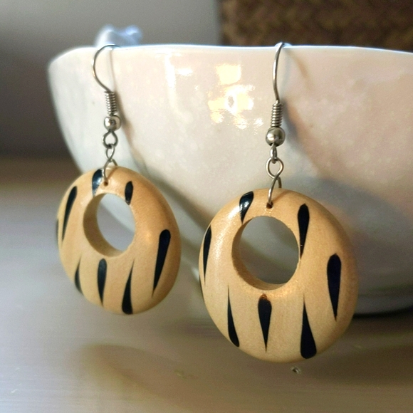 Cato Jewelry - Wood Painted Earrings